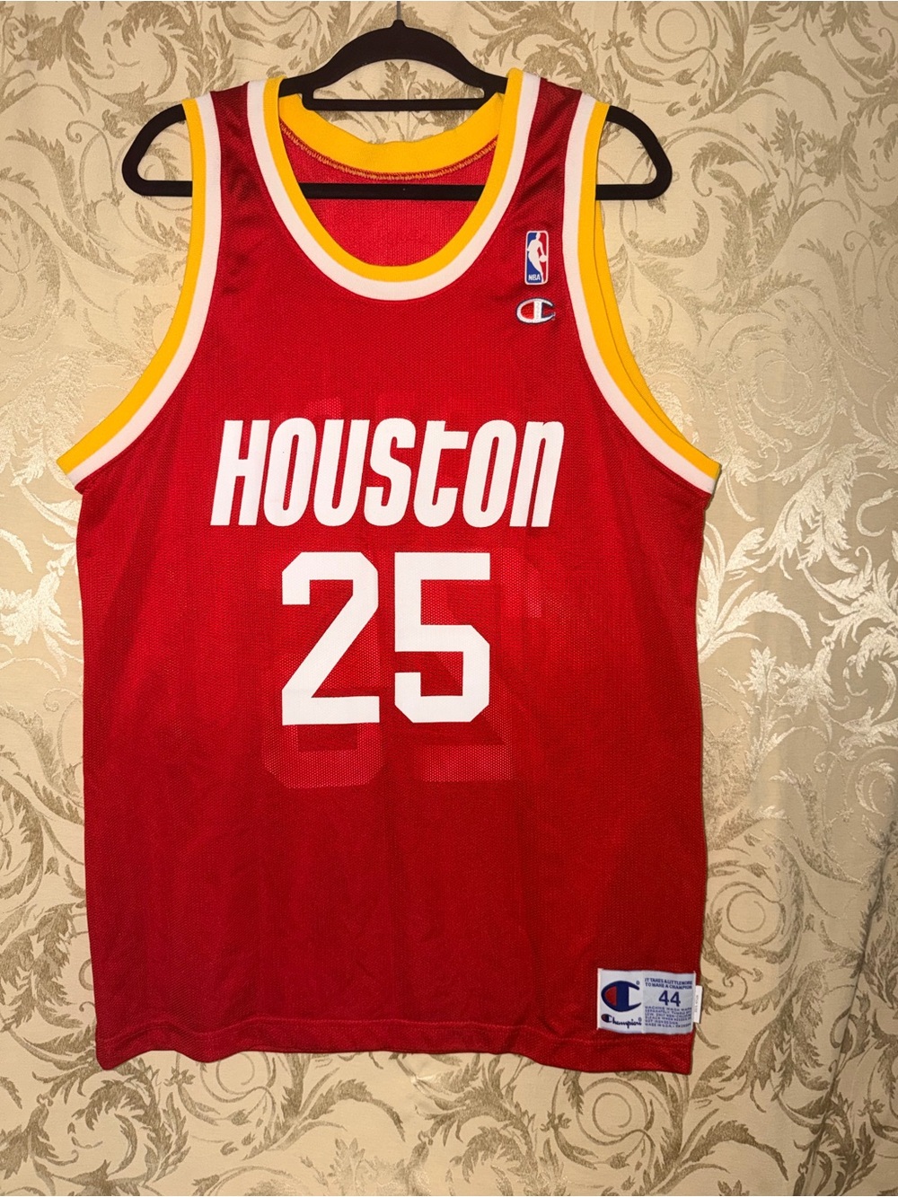 Champion Red Athletic Jersey Tag Detail